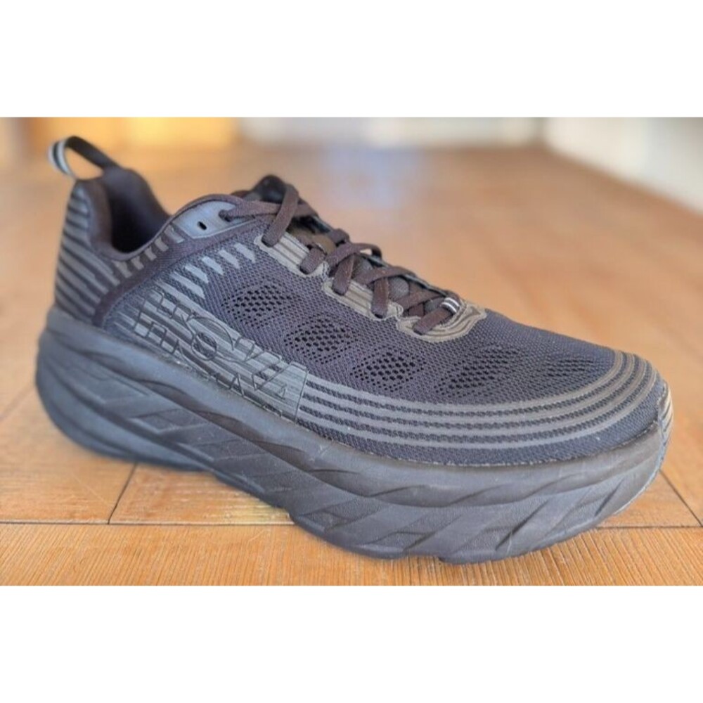 Hoka One Bondi 6 Black Womens 10.5 Sneaker Running Shoe Trainer
